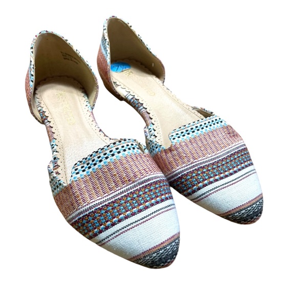 Restricted Womens Ballet Flats Sz 7.5 Multi Color Boho Casual Travel Shoes - Picture 1 of 6